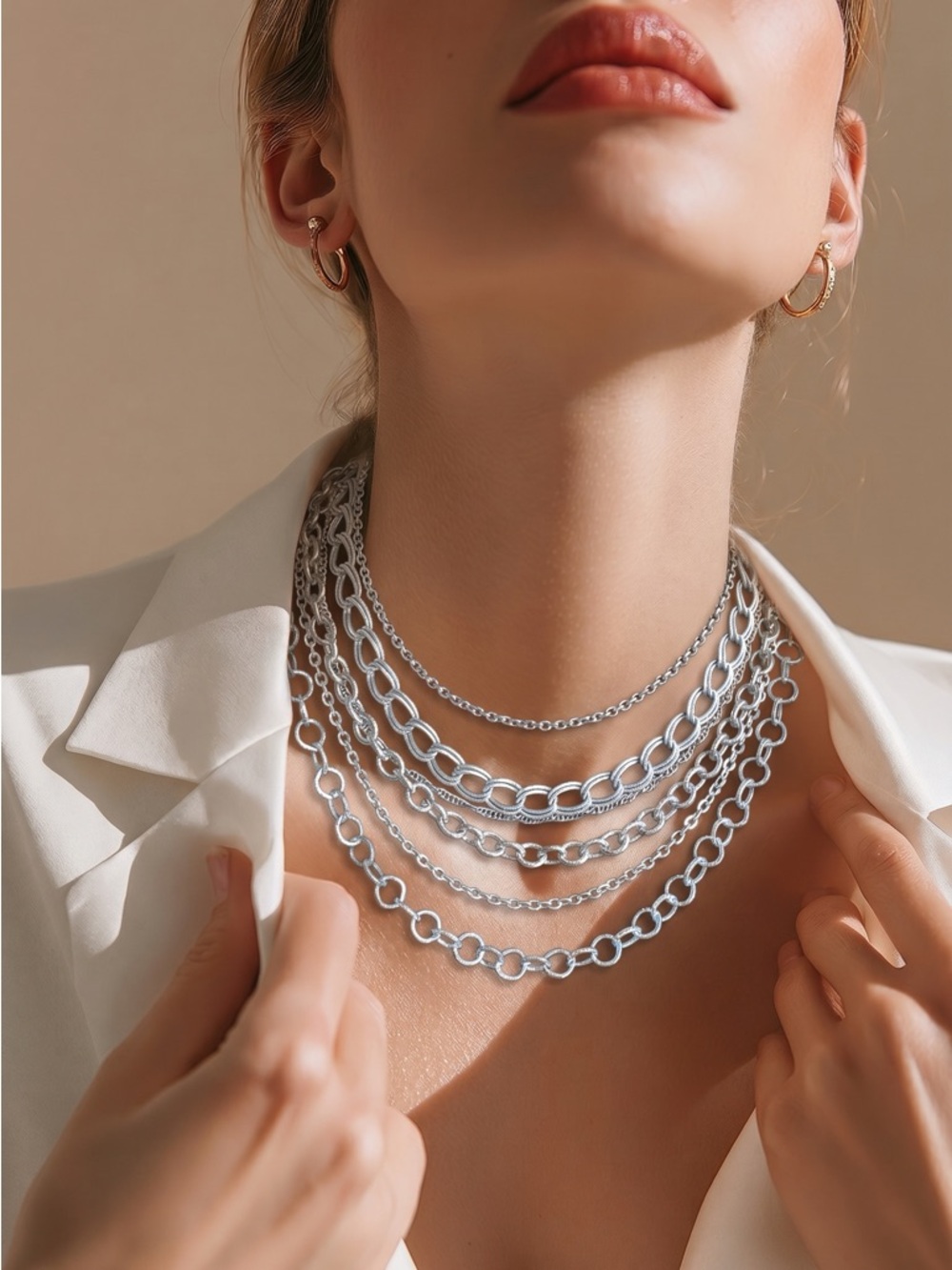 Premier Designs Multi-Layer Silver Chain Necklace